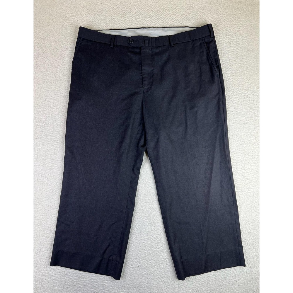 Faconnable Dress Pants Mens 44x25 Gray 100% Wool Lined Classic Fit Trousers